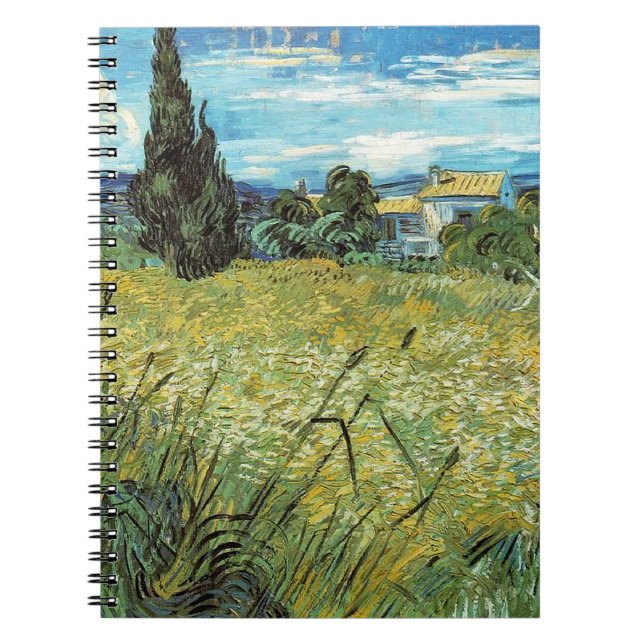 Green Wheat Field Vincent van Gogh Notizblock (Vorderseite)