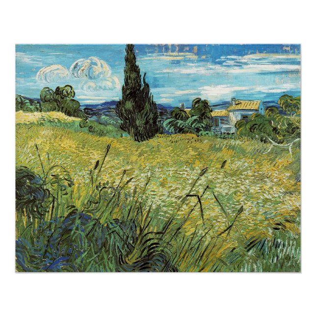 Green Wheat Field Vincent van Gogh Poster (Vorderseite)