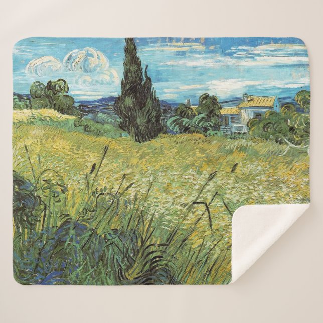 Green Wheat Field Vincent van Gogh Sherpadecke (Vorderseite (Horizontal))