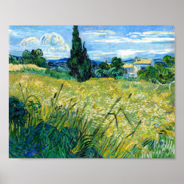 Green Wheat Field with Cypress (1889) Van Gogh Art Poster