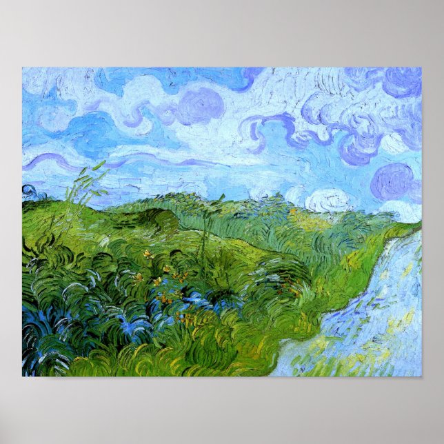 Green Wheat Fields Van Gogh Fine Art Poster (Vorne)