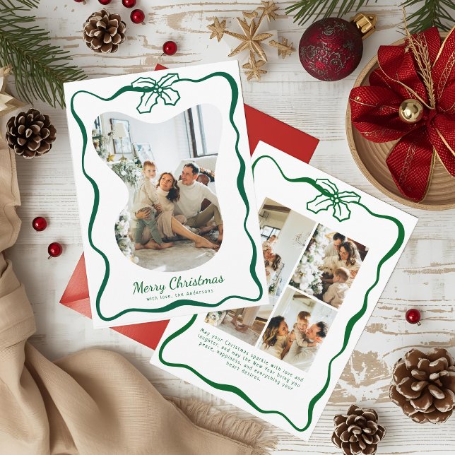 Green Whimsical Foto Doodle Poinsettia Weihnachten (Von Creator hochgeladen)