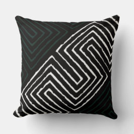 Green White African Maze Mud Cloud Tribal Kissen