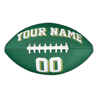 GREEN WHITE and GOLD Custom Football