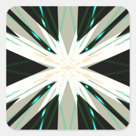 Green White Beige Winter Weihnachtssternschneefloc Quadratischer Aufkleber