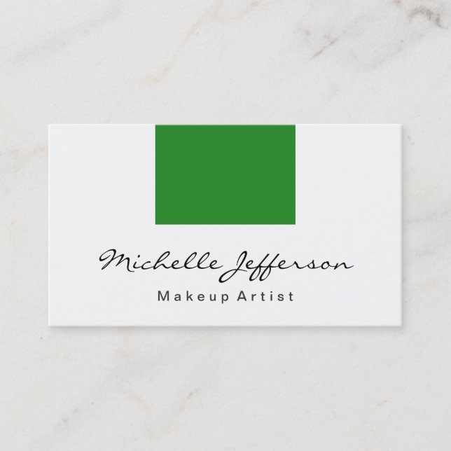 Green White Beruflich Trendy Business Card Visitenkarte (Vorderseite)