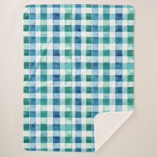 Green White Blue Kariert Stripes Weihnachten Sherpadecke