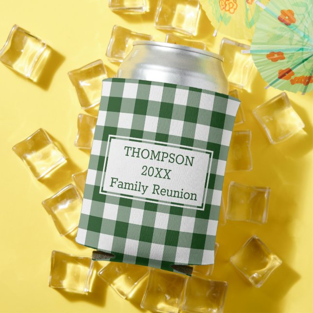 Green White Buffalo Karo Custom Family Wiedersehen Dosenkühler (In Situ Sommer)