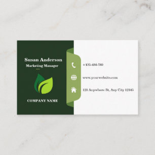 Green White Business Card Visitenkarte