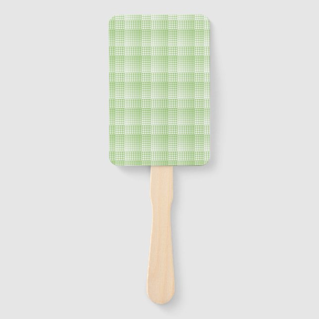 Green White Checker Abstract Pattern Fächer (Vorderseite)