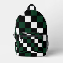 Green White Checkerboard Bedruckter Rucksack