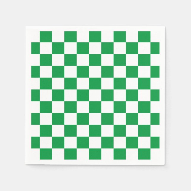 Green White Checkerboard Serviette (Vorderseite)