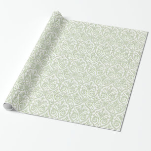 Green & White Damask Geschenkwrap Geschenkpapier