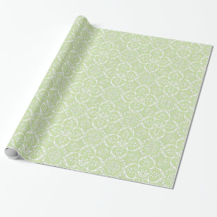 Green & White Damask Geschenkwrap Geschenkpapier