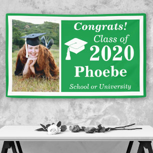 Green White Foto Class 2020 Abschluss Banner