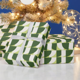 Green White Geometric Geschenkpapier