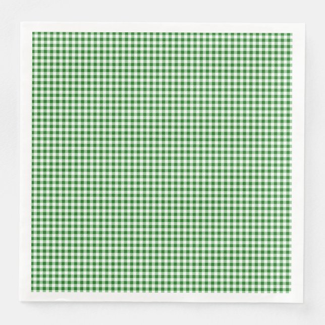 Green White Gingham Checkered Kariert Pattern Serviette (Vorderseite)