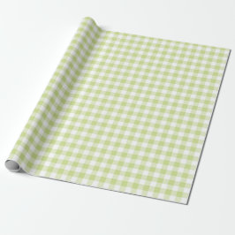 GREEN & WHITE GINGHAM KARIERT GESCHENKPAPIER