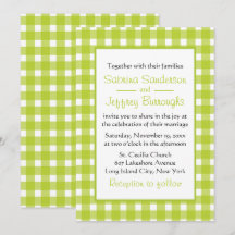 Green White Gingham Kariert Karos Country Wedding