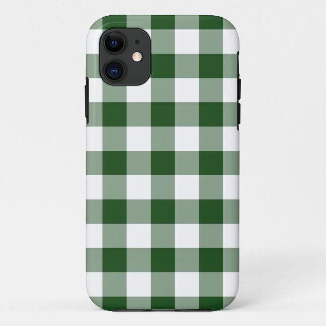 Green White Gingham Karo Pattern Case-Mate iPhone Hülle (Rückseite)