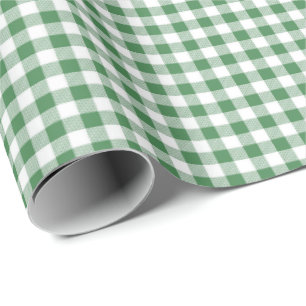 Green   White Gingham Wrapping Paper Geschenkpapier