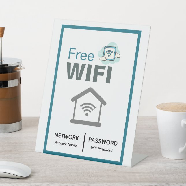 Green White Minimalistisch Free WLAN Internet Sockelschild (In SItu)