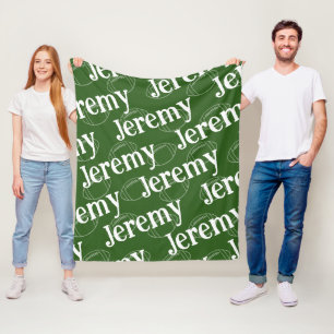 Green & White Novelball Fleece Blanket