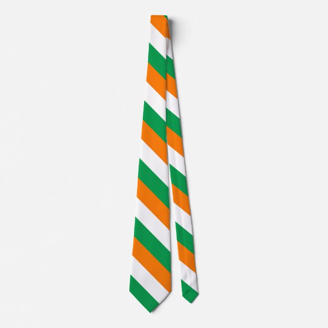 Green White Orange Flag of Ireland Krawatte (Vorderseite)