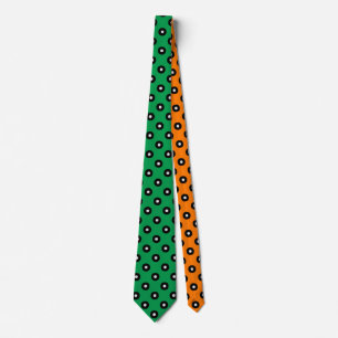 Green White Orange Polka Dot Muster Krawatte