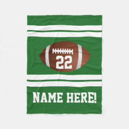 Green White Personalisiert Name Team Colors Footba Fleecedecke