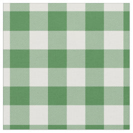 Green & White Plaid Gingham Stoff