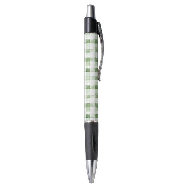 Green White Plaid Stripes Kugelschreiber (Unterseite (Vertikal))