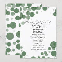 Green & White Polka Dot Bubbles Sie ist im Begriff