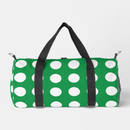 Green White Polka Dot Duffle Bag