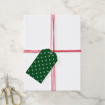 Green White Polka Dot Holiday-Geschenk-Tag
