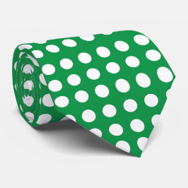 Green White Polka Dot Vintag Retro Krawatte
