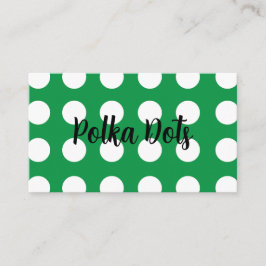 Green White Polka Dot Vintag Retro Visitenkarte