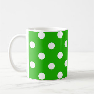 Green White Polka Dots Design Kaffeetasse