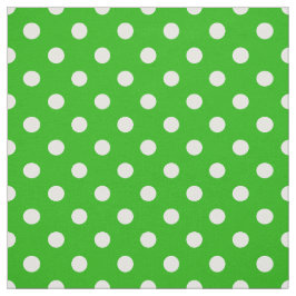 Green White Polka Dots Textile Stoff