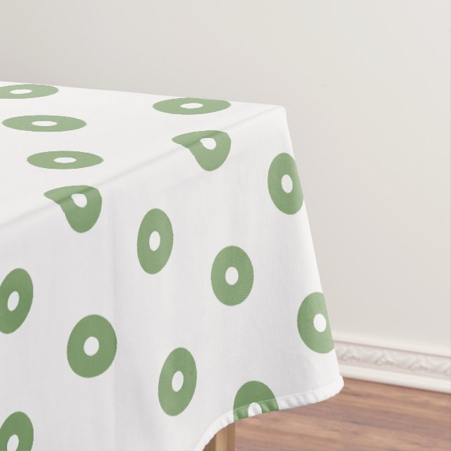 Green White Polka Dots Tischdecke (Beispiel)
