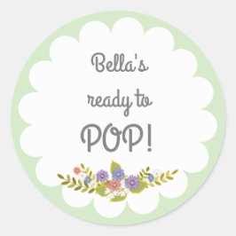 Green White Ready to POP Baby Shockaufkleber Runder Aufkleber