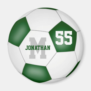 green white school colors soccer team gifts magnet