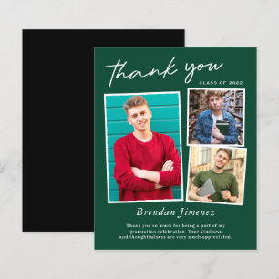 Green White Script 3 Foto Abschluss Vielen Dank