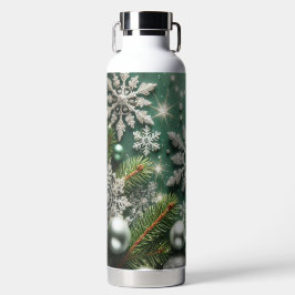 GREEN WHITE SILVER HOLIDAY CHRISTMAS ORNAMENTS TRINKFLASCHE