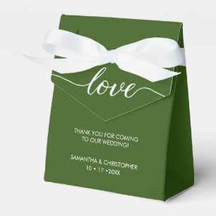 Green White Simple & Elegant Wedding Liebe ScrIpt Geschenkschachtel