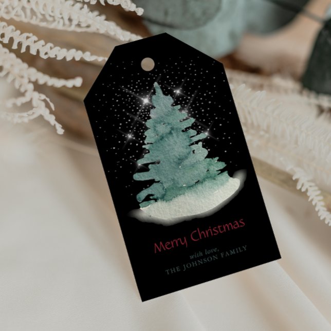 Green White Star Weihnachtsbaum Geschenkanhänger (Von Creator hochgeladen)