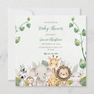 Green White Watercolor Babydusche