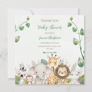 Green White Watercolor Babydusche Danke