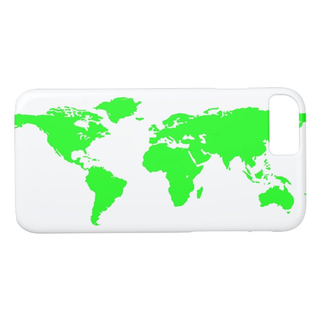 Green White World Map Case-Mate iPhone Hülle (Rückseite (Horizontal))