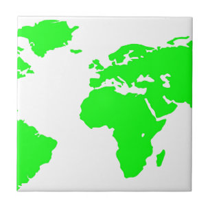 Green White World Map Fliese